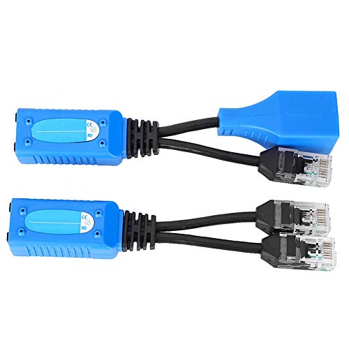 Joyzan Passive POE-Kabelverbinder Splitter und Kombinierer, Netzwerkadapter-Kit Haushaltselektronik Ethernet-Injektor mit 5,5 2,1 mm DC-Anschluss für WLAN-Router Internettelefonie Kameras 2 Stck von Joyzan