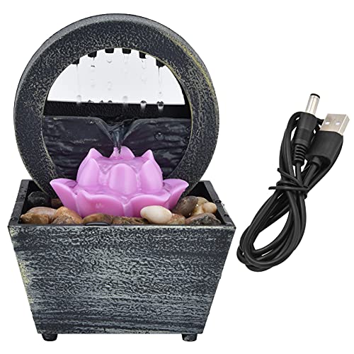 Joyzan Tischbrunnen, Indoor Wasserfall Meditationsbrunnen Zierbrunnen Rock Desktop Brunnen Zimmerbrunnen Mini Wasserspiel Entspannung USB LED Leuchten Basteln für Zuhause Büro Schreibtischdekoration von Joyzan