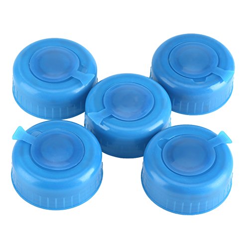 Wasserspender Wasserkrug Kappe, 5Pcs Blau Gallon Wasserflasche Decke Non Spill Schraube wiederverwendbare Verschlusskappe Ersatz Anti Splash Deckel Haus Drink Kanister Wasserkanister Büro Zuhause von Joyzan