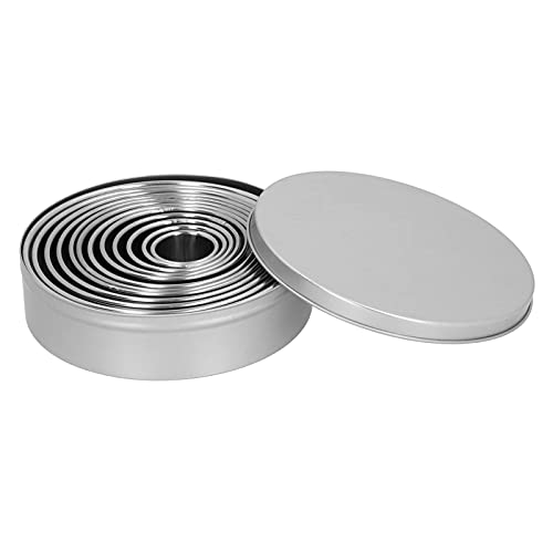 Rund Ausstechformen, Plätzchen Ausstecher Ringe Keksausstecher mit Aufbewahrungsbox Edelstahl Keksformen Cutter Set Speiseringe Keks Cookie Ausstechformen Gebäck Donut Fondant Backen DIY Kuchen von Joyzan