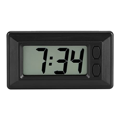 LCD Armaturenbrett Elektronische Uhr, Digitaluhr Tischuhr Kleine Uhren Kleiner Wecker Reisewecker Datum Zeit Kalender Display Dashboard mit Klebepad für Auto Home Schlafzimmer Schreibtisch Büro von Joyzan