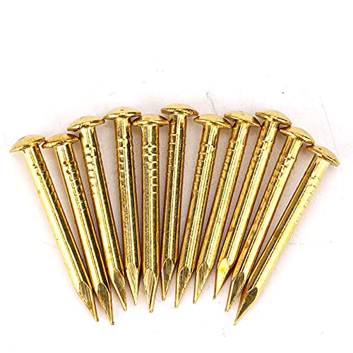 Messing-Rosettennägel, Gewindenägel, Polsternägel, Zubehör für Möbelscharniere, Mini-Rundkopf, Messingnägel, Zubehör für Möbelscharniere(22mm) von Joyzan