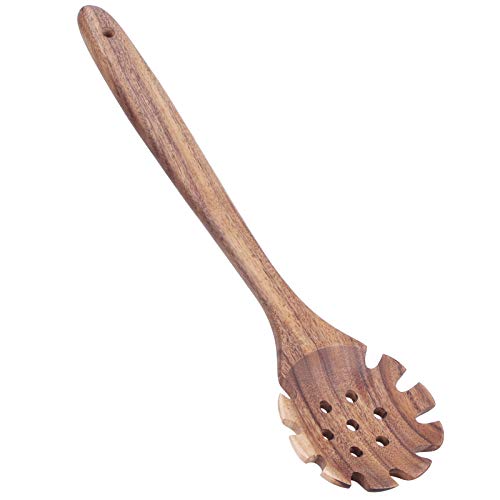 Joyzan Spaghettilöffel aus Holz, Teak Kochlöffel Zum Backen Handgefertigte Utensilien Mit Holzoberfläche Antihaftbeschichtetes Kochgeschirr Küchenutensilien Sanftes Rühren Mischen Hobbyköche Zuhause von Joyzan