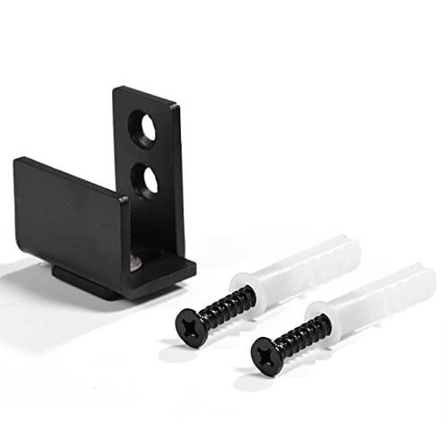 Unterseite Bodenführung, Bodenführung Schiebetür Tür schwarzem Kohlenstoffstahl Schiebe Scheunentor Wandmontierte Hardware Schrauben Einstellbar Wand Schwarz Schiebetürbeschlag Untere Führung Holztür von Joyzan