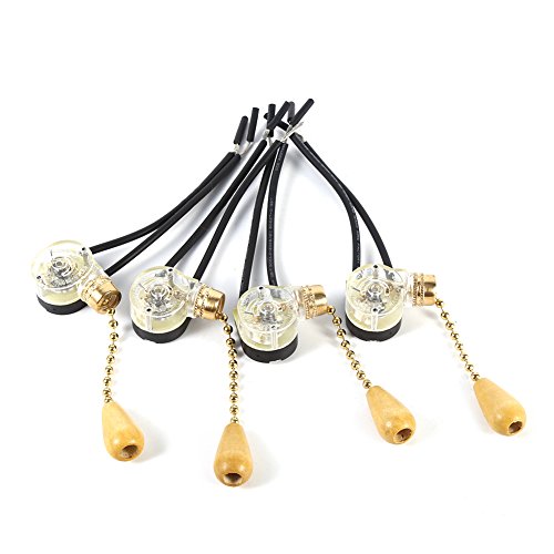 Zugschalter, Seilschalter Pull Switch Home Fan Lichtschalter Ersatz Chain Cord Vintage Style Zugkette Schnurschalter Zugkettenschalter für Ventilator Lampe Deckenventilatoren Wandleuchten Dimmer von Joyzan