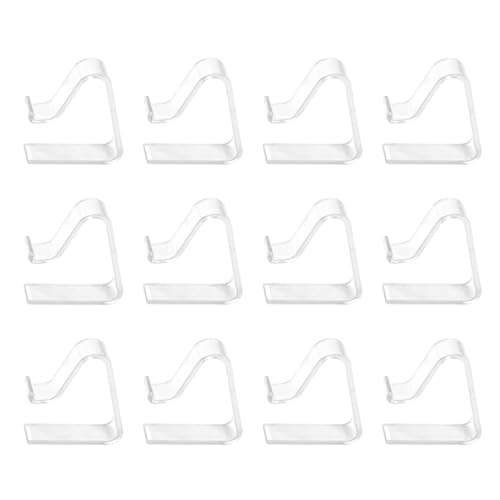 Jozzken Transparente Kunststoff Tischdecken Halteklammern Winddichte - 12 Stück Tischdeckenklammern, Klammern Clips Tischdecke, Tischdeckenhalter für Zuhause Hochzeit Party Camping Picknick von Jozzken