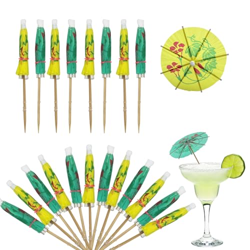 Tropische Getränke Cocktailschirme für Strand - 40 Stück Tropische Cocktailschirme Mini-Regenschirme für Getränke, Dekorationen und Spaß, Strand, Geburtstag, Sommer Pool Partys von Jozzken