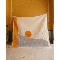 Handgefertigte King Size Kantha Quilt Block Bedruckte Tagesdecke Aus Baumwolle von JpurArtistCollective