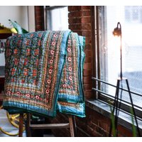 Handgemachte Baumwolle Quilt Bettwäsche Set King/Queen Tagesdecke Mit Kissenbezügen von JpurArtistCollective