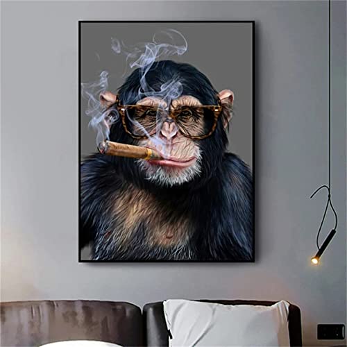 5D Diamond Painting Affen-Gorilla, 50x70cm Diamant Painting Bilder Groß, Malen Nach Zahlen Erwachsene, DIY Daiments Painting Anfänger Kinder Geschenk, Stickerei Canvas Art Crafts für Home Wall Décor von Jqynn