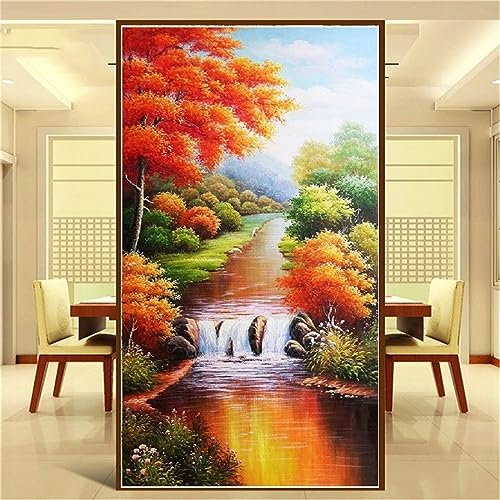 5D Square Full Drill Diamond Painting Bilder, DIY Diamant Painting Kinder/Erwachsene Wald Herbst Set Diamant Malerei Handwerk Deko, Malen nach Zahlen Für Zimmer WandDeko Wohnzimmer 70x140cm Z-4472 von Jqynn