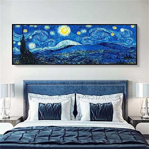 Jqynn Diamond Painting Van Gogh Sternenhimmel Groß Diamant Painting Bilder 40x80cm, DIY 5D Diamant Gemälde Voll Zubehör, Malen Nach Zahlen Erwachsene Kinder Stickerei Kunsthandwerk Home Dekor Malerei von Jqynn