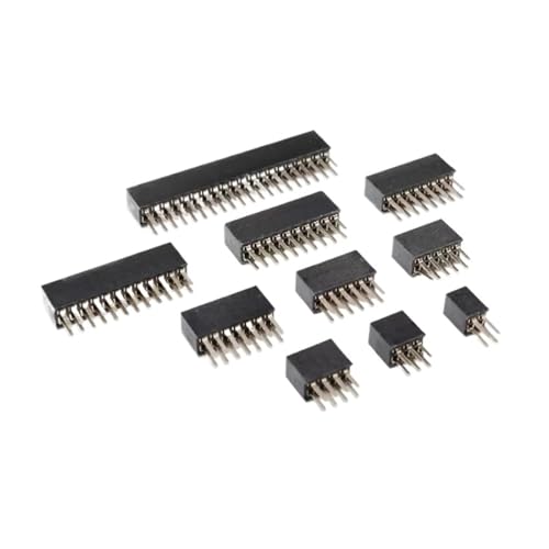 10 Stück 1,27 mm Rastermaß Buchsenleiste 2x5 2x10 2x20 2x25 2x30 2x40 2x50 Pin Zweireihiger gerader Steckverbinder 10/20/40/50/60/80/100P(2x10P) von JrEam
