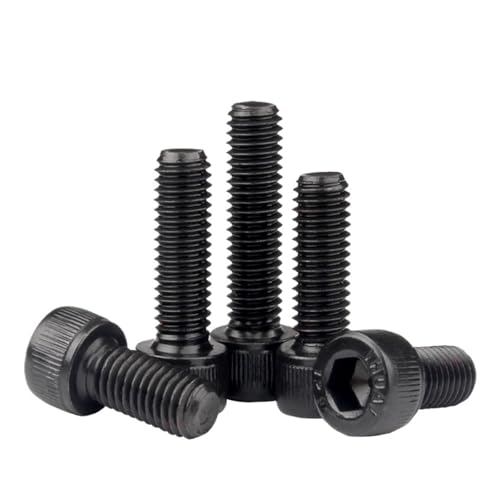JrEam M2 M3 M4 M5 M6 M8 Sechskant-Innensechskantschraube mit Innensechskant, Schwarze Klasse 12.9, metrische DIY-Schrauben(6mm,M2 x 50Pieces) von JrEam
