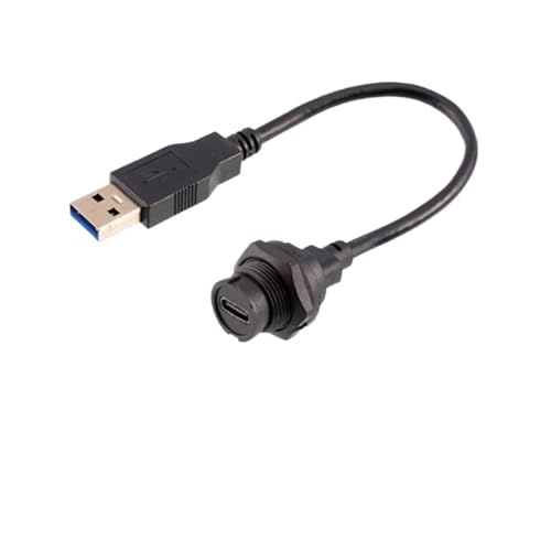 Runder, wasserdichter Bajonett-Clip am Gehäuse, Schraube, Wandmontage, USB-C-Typ-C-Anschluss, USB-C-Typ-C-wasserdichter Kabeladapter(WPUSBC284B-0.5m) von JrEam