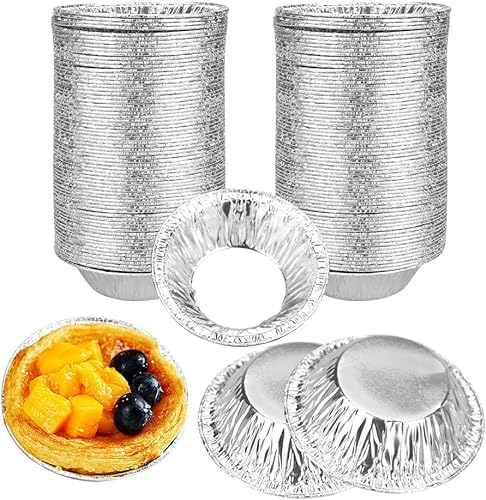 Jrancc Die Form der Eierkuchen 300 Pieces Egg Tart Moulds 7.2 * 4 * 2cm Disposable Baking Moulds Round for the Kitchen Baked Tartlet Jam Tartlet and Dessert von Jrancc