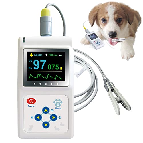 Jrcfnss Veterinär-Pulsoximeter: Katzen/Hund Pulsfrequenzmonitor, Ohr oder Zunge, Handheld Herzfrequenzüberwachung für Familie und Tierklinik von Jrcfnss