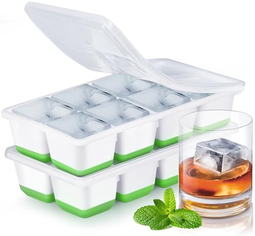 Große Eiswürfelform aus Silikon, JRISBO 2er-Pack Eiswürfelbehälter mit Deckel Sicher BPA-frei und LFGB-zertifiziert, Stapelbare Eiswürfel Form Eiswürfelformen Groß Ice Cube Tray Große Eiswürfelform aus Silikon, JRISBO 2er-Pack Eiswürfelbehälter mit Deckel Sicher BPA-frei und LFGB-zertifiziert, Stapelbare Eiswürfel Form Eiswürfelformen Groß Ice Cube Tray von Jrisbo