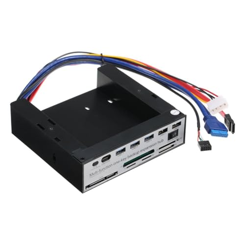 Jrpzcv 5,25 Frontpanel-Erweiterungshub mit 3 USB3.0- und 2 USB2.0-Anschlüssen, 5-In-1-Kartenleserunterstützung, One-Key-Backup-Panel von Jrpzcv