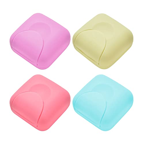 Jrzyhi 4 Stück Reise Kunststoff Seifenbehälter Travel Soap Case Box Reise-seifenschalen Reiseseifenbox Reise Kunststoff Seifenschalen Seifenbehälter Mit Deckel für Haus, Bad, Wandern, Reisen, Camping von Jrzyhi