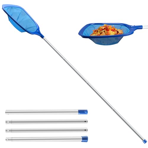 Jsdoin Pool Kescher, 161cm lang-Teichkescher mit Teleskopstange,17,5cm Tief Kescher Feinmaschig - Für Teich, Algen & Bestway Pool,Spa, Teiche, Whirlpools von Jsdoin