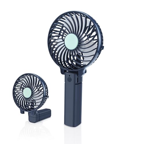 Jsdoin Handventilator, USB wiederaufladbarer tragbarer Handventilator mit 3 Geschwindigkeiten, Mini-faltbarer Tischventilator, Desktop-Kühlung, leise Ventilatoren für drinnen, Camp von Jsdoin