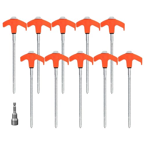 10 Stück Zelt-Heringe aus Stahl, 20.5cm/8 Zoll Heringe Camping, Schwere Heringe Stah, Orangefarbene Zapfenkappe, für Camping, Zelt Sonnenschirm Wald, Wiesen, Sandbode 10 Stück Zelt-Heringe aus Stahl, 20.5cm/8 Zoll Heringe Camping, Schwere Heringe Stah, Orangefarbene Zapfenkappe, für Camping, Zelt Sonnenschirm Wald, Wiesen, Sandbode von Jsleid
