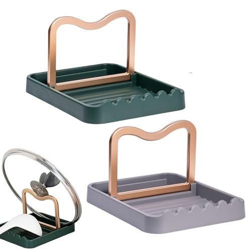 2 Stück Kochlöffelablage, Faltbare Topfdeckelhalter, Spoon Rest Kitchen Plastic Cooking, Kochlöffelablage aus Aluminium, für Küche Topfdeckel und Löffel Tropfablage 2 Stück Kochlöffelablage, Faltbare Topfdeckelhalter, Spoon Rest Kitchen Plastic Cooking, Kochlöffelablage aus Aluminium, für Küche Topfdeckel und Löffel Tropfablage von Jsleid