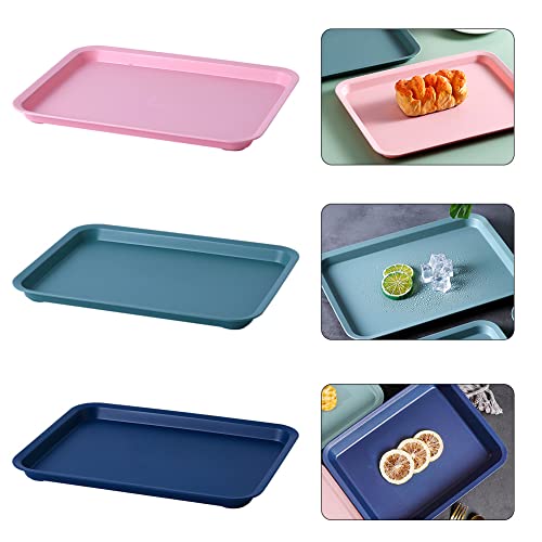 3 Stück Kunststofftablett, Serviertabletts Aus Kunststoff, Tablett Klein Rechteckig, Fast Food Tablett Serviertablett, rutschfest, Einfachheit, Fast Food Tabletts, für Küche, Esszimmer, Café von Jsleid