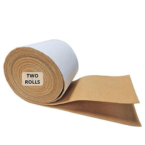 Jtnohx Filz Selbstklebend, Filzband Selbstklebend, 10cmx2.5m Filz für Stühle, 1.4 mm dick 2 Rollen Rückseite Kleber Filzgleiter für Box Liner Cup Mat Bilderrahmen Möbel(Braun) von Jtnohx