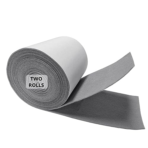 Jtnohx Filz Selbstklebend, Filzband Selbstklebend, 10cmx2.5m Filz für Stühle, 1.4 mm dick 2 Rollen Rückseite Kleber Filzgleiter für Box Liner Cup Mat Bilderrahmen Möbel(Grau) von Jtnohx