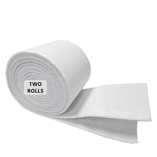 Jtnohx Filz Selbstklebend, Filzband Selbstklebend, 10cmx2.5m Filz für Stühle, 1.4 mm dick 2 Rollen Rückseite Kleber Filzgleiter für Box Liner Cup Mat Bilderrahmen Möbel(Weiß) von Jtnohx