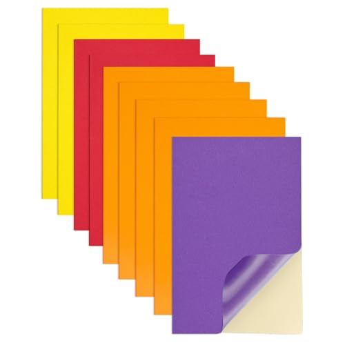 Jtnohx Moosgummi Selbstklebend, Selbstklebende Moosgummi Platten, 9 Stück 17.78×28.7cm EVA Bastelschaum mit selbstklebender, Klebriger EVA Schaumstoffplatte zum Basteln DIY(Thanksgiving Farben) von Jtnohx