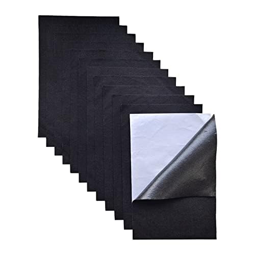 Jtnohx Schwarz Selbstklebender Filz Platten, 1,4mm Filzstoff Selbstklebend, 12 Stück Klebefilz für Handwerk, 20x30cm Weiche Filzblätter für DIY-Projekte von Jtnohx
