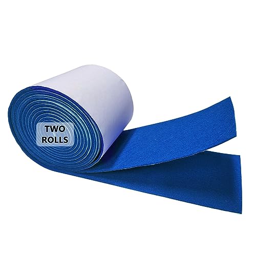 Jtnohx Filz Selbstklebend, Filzband Selbstklebend, 10cmx2.5m Filz für Stühle, 1.4 mm dick 2 Rollen Rückseite Kleber Filzgleiter für Box Liner Cup Mat Bilderrahmen Möbel(Blau) von Jtnohx