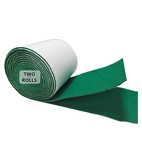 Jtnohx Filz Selbstklebend, Filzband Selbstklebend, 10cmx2.5m Filz für Stühle, 1.4 mm dick 2 Rollen Rückseite Kleber Filzgleiter für Box Liner Cup Mat Bilderrahmen Möbel(Grün) von Jtnohx