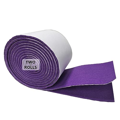 Jtnohx Filz Selbstklebend, Filzband Selbstklebend, 10cmx2.5m Filz für Stühle, 1.4 mm dick 2 Rollen Rückseite Kleber Filzgleiter für Box Liner Cup Mat Bilderrahmen Möbel(Lila) von Jtnohx