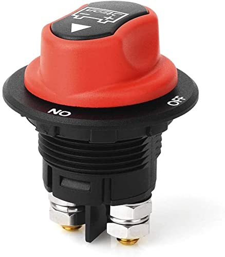JTRON Schwarz Messing Batterie Isolator ON-Off 2P SPST Auto Mini Batterieschalter Kill Switches Auto Race Rally Switches für Motorräder Autos Boote (100A) von JTRON