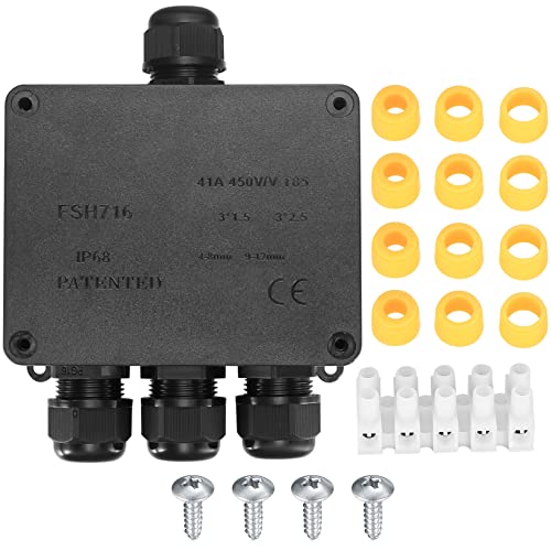 Abzweigdose IP68 Wasserdichte, Verteilerdose Kabelverbinder, Verbindungsdose Stromverteiler Außen Wasserdicht (4 Wege) von Jttxiu