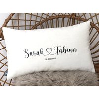 Kissen, Hochzeit, Wunschtext, Einzug, Valentinstag, Goldene Partnerkissen, Verlobung, Jahrestag, Geschenk von JuArt2Werkstatt