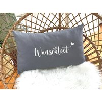 Kissen Mit " Wunschtext | 50x30 Geschenkidee Dekokissen Personalisiert 6 Farben Auswahl von JuArt2Werkstatt