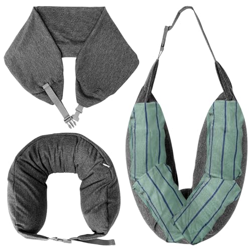 JuGeoZhi Stopfbares Nackenkissen für Reisen – Schlauchkissen mit Kleidung für Flugzeuge, tragbare Kissen, Reisetasche JuGeoZhi Stopfbares Nackenkissen für Reisen – Schlauchkissen mit Kleidung für Flugzeuge, tragbare Kissen, Reisetasche von JuGeoZhi