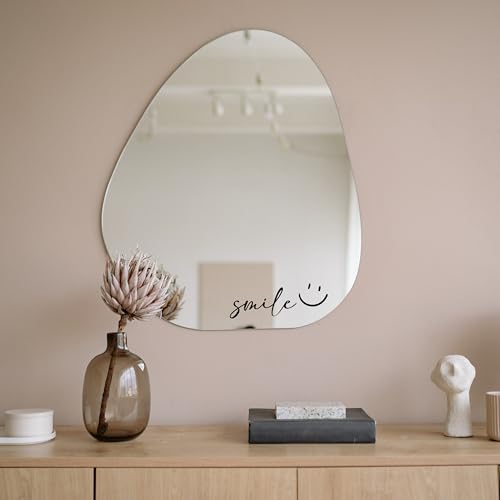 JuPaRo Spiegelaufkleber, Motivierende Sticker für Spiegel & Glatte Oberflächen Hello Beautyful, Glücklich Steht Dir, Selbstliebe & Affirmation Aufkleber (Smile, Mittel) von JuPaRo