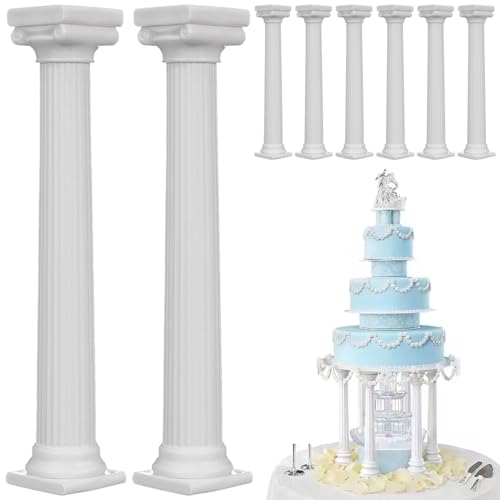 8PCS Kuchensäulen, 6, 7 Zoll Römische Säulenkuchendübel für abgestufte Kuchen, Plastikdübelstangen für mehrschichtige Hochzeitskuchen Dekoration Unterstützungswerkzeug 8PCS Kuchensäulen, 6, 7 Zoll Römische Säulenkuchendübel für abgestufte Kuchen, Plastikdübelstangen für mehrschichtige Hochzeitskuchen Dekoration Unterstützungswerkzeug von Jualyue