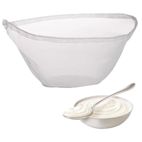 Käsetuch zum Anstrengen wiederverwendbarer Nylon Netzkäse Tücher mit kordelförmigen Milchbeutel zum Anstrenchen des Backens des Kochens (3, groß) von Jualyue