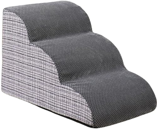 Haustiertreppe Hundetreppe Für Sofas Und Betten 2/3/4/5 Stufen,Rutschfest Mit Waschbarem Abdeckung,Hundetreppe Für Kleine Hunde Hochwertige Schwamm,Hunderampe Für Kurzbeiniger Hund A,60*40*40CM von JuanNest