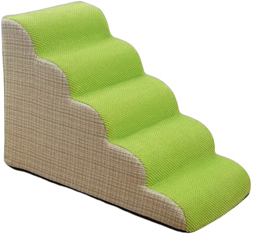 Haustiertreppe Hundetreppe Für Sofas Und Betten 2/3/4/5 Stufen,Rutschfest Mit Waschbarem Abdeckung,Hundetreppe Für Kleine Hunde Hochwertige Schwamm,Hunderampe Für Kurzbeiniger Hund B,72*40*52CM von JuanNest
