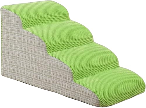 Haustiertreppe Hundetreppe Für Sofas Und Betten 2/3/4/5 Stufen,Rutschfest Mit Waschbarem Abdeckung,Hundetreppe Für Kleine Hunde Hochwertige Schwamm,Hunderampe Für Kurzbeiniger Hund B,72*40*40CM von JuanNest