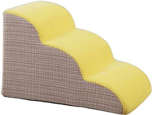 Haustiertreppe Hundetreppe Für Sofas Und Betten 2/3/4/5 Stufen,Rutschfest Mit Waschbarem Abdeckung,Hundetreppe Für Kleine Hunde Hochwertige Schwamm,Hunderampe Für Kurzbeiniger Hund C,60*40*40CM von JuanNest