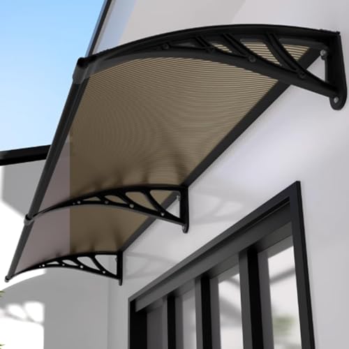 JuanNest Canopy for Front Door,Arch Canopy,Window Awning,Sun Protection and Rain Cover,Überdachung Terrasse,Schutzdach,Balkonüberdachung Wetterfest,Polycarbonate Material,Outdoor-Schutzdach B,80×60cm von JuanNest